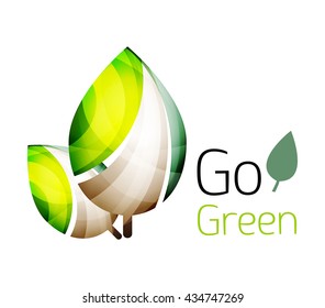 Go green nature concept. Vector logo leaf
