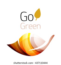 Go green nature concept. Vector logo leaf