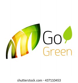 Go green nature concept. Vector logo leaf
