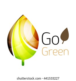 Go green nature concept. Vector logo leaf