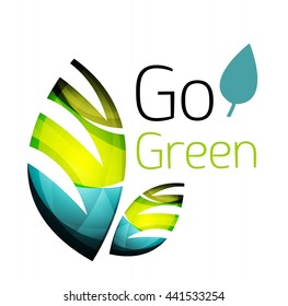 Go green nature concept. Vector logo leaf