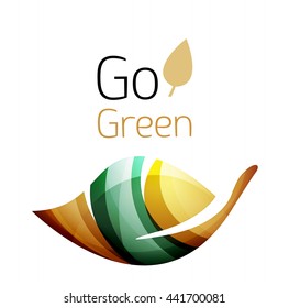 Go green nature concept. Vector logo leaf
