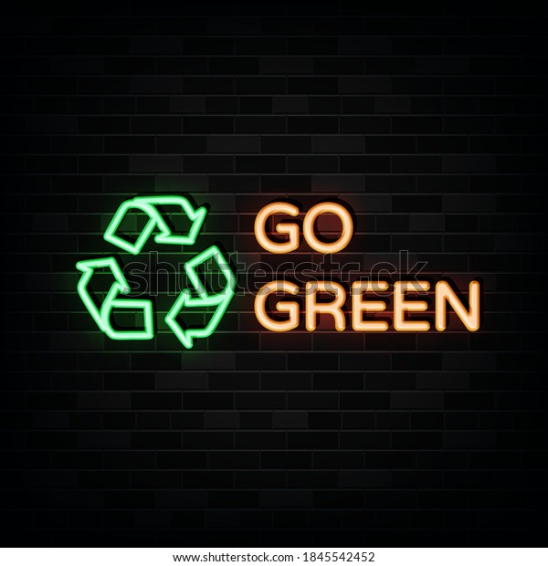 go green neon sign, neon\
template