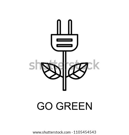 go green outline icon. Element of enviroment protection icon with name for mobile concept and web apps. Thin line go green icon can be used for web and mobile on white background