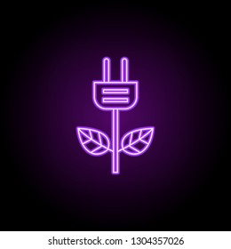 go green outline icon. Elements of Ecology in neon style icons. Simple icon for websites, web design, mobile app, info graphics