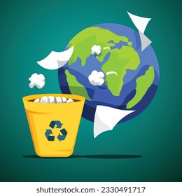 Go green Go paperless vector art illustration