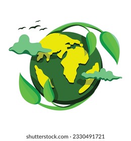 Go green Go paperless vector art illustration