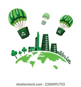 Go green Go paperless vector art illustration