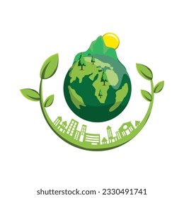 Go green Go paperless vector art illustration