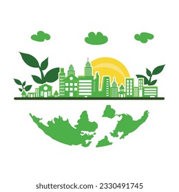 Ilustración de arte vectorial sin papel de Go verde