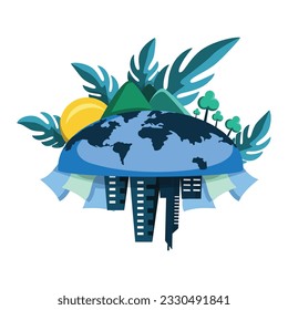 Go green Go paperless vector art illustration