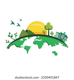 Go green Go paperless vector art illustration