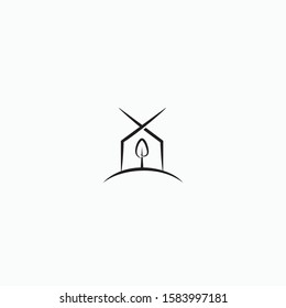 go green plating logo vector design template with outline, simple, and elegant styles