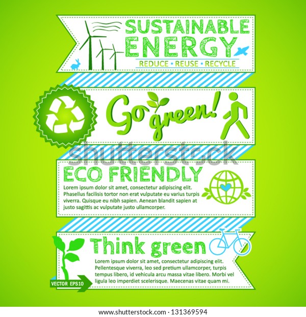 Go Green Poster Stock Vector (Royalty Free) 131369594 | Shutterstock