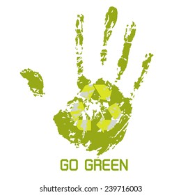 Go Green Recycle Eco Hand Creative Vector