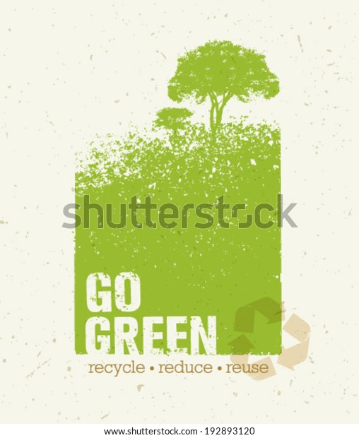 緑のリサイクルリユースエコポスターのコンセプト紙の背景にベクタークリエイティブ有機イラスト のベクター画像素材 ロイヤリティフリー