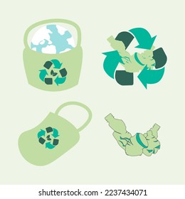 go green reduce, reuse, recycle design banner background, go green banner, earth da, save earth. no plastic.