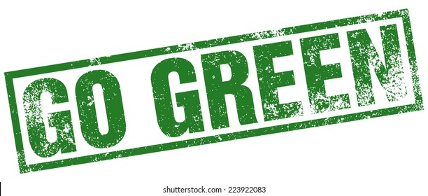 go green rubber stamp