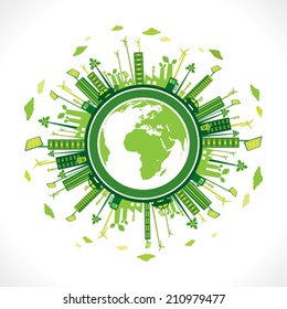 go green or save earth background concept vector 