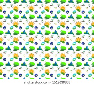 go green save our planet - seamless pattern Vector