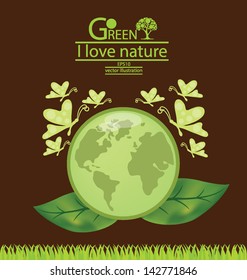 Go green. Save world. vector illustration.