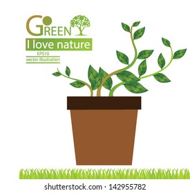 Go green. Save world. vector illustration.