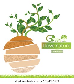 Go green. Save world. vector illustration.