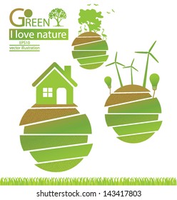 Go green. Save world. vector illustration.