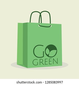 go green shopping bag. vector illustration