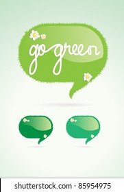 Go green speech bubble vector element