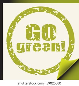 Go green stamp, vector