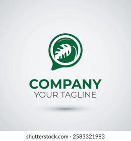 go green talk logo design template