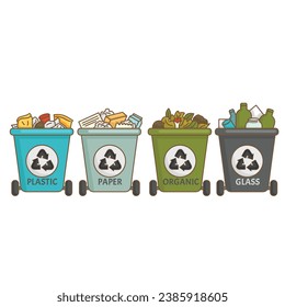 Go Green Technology Reusable Reduce Recycle Eco Friendly Cartoon Illustration Vector Clipart Sticker