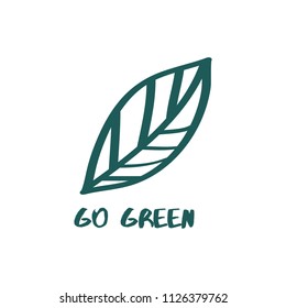 Go green Text,  Abstract Leaf