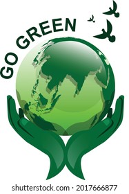Go green vector art illustration design