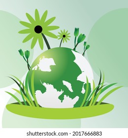 Go green vector art illustration design
