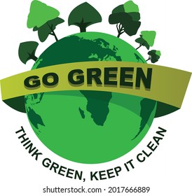 Go green vector art illustration design