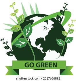 Go green vector art illustration design