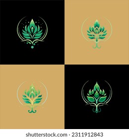 go green vector logo art