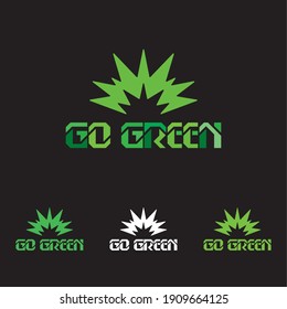GRÜNE VEKTORLOGO-DESIGN ILLUSTRATION MIT GRÜNER FARBE AUF WEISSEM HINTERGRUND. 