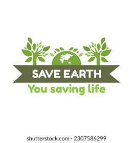 GO GREEN vector typography banner
