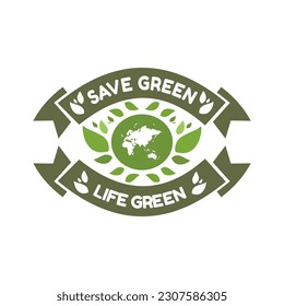 GO GREEN vector typography banner