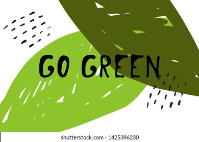 Go green. Zero waste lettering. Hand lettering illustration for your design