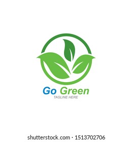 Go Green,Eco Tree Leaf Logo Template design 
