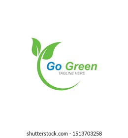Go Green,Eco Tree Leaf Logo Template design 