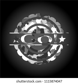 Go! grey camouflaged emblem