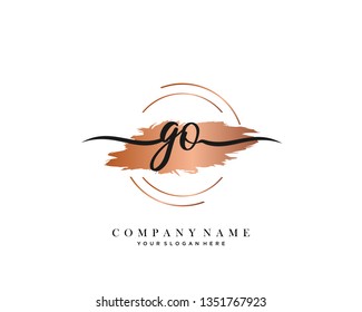 GO handwriting initial  logo vector