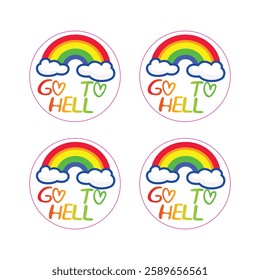 Go to Hell Rainbow - Sticker Graphic 4-3 Inch