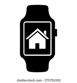 Go to home icon on smart watch. vector illustration