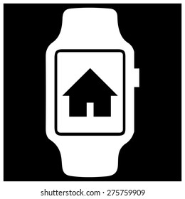 Go to home icon on smart watch. vector illustration